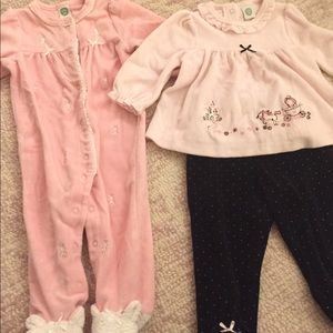 Set of 2 baby girls footie outfits by Little Me